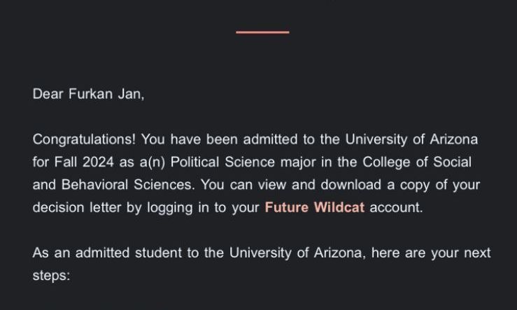 Fund my travel to study at University of Arizona. 
