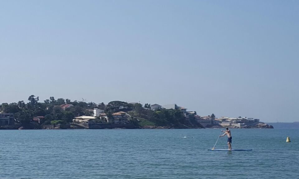 Paddling across Lake Titicaca