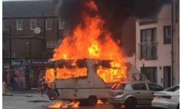 UK to Greece road trip has a set back.  Campervan fire!