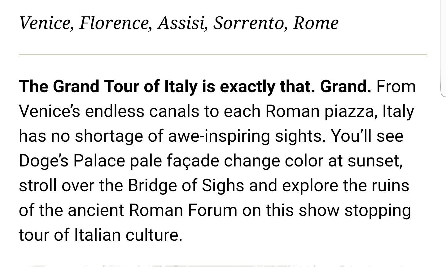 Italy: The Grand Tour 