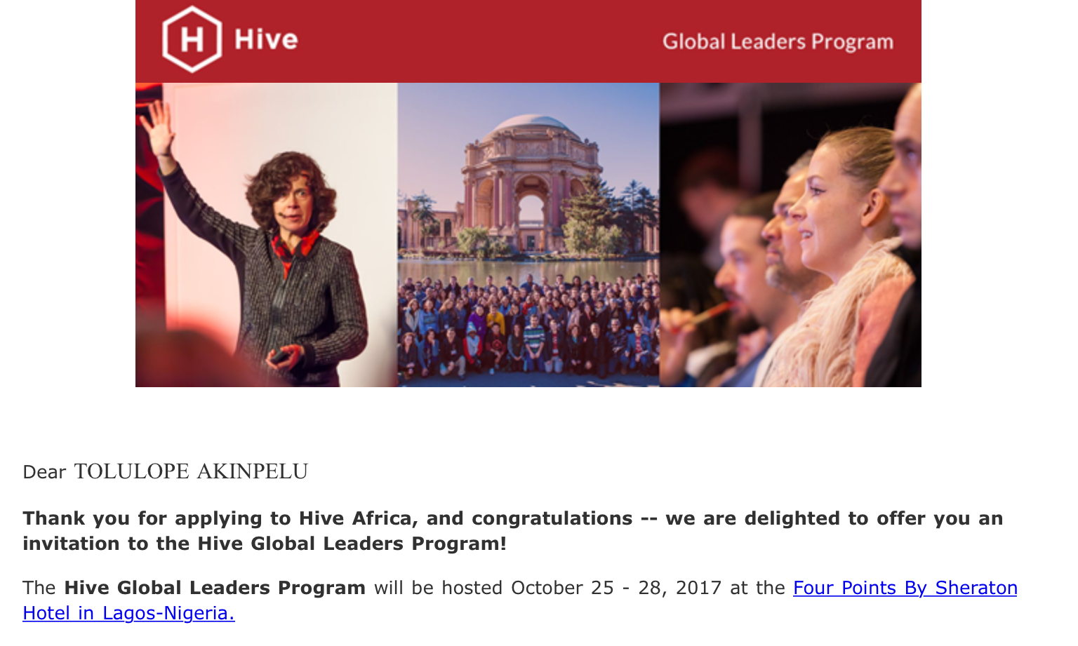 Hive Global Leaders Program Participant 