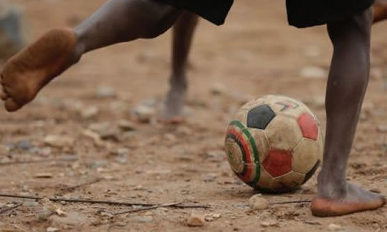 Soccer coach for children in South Africa