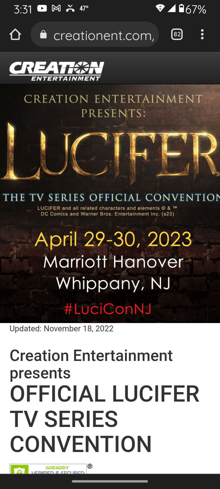 A well deserved  trip to New Jersey for a Lucifer show conv 