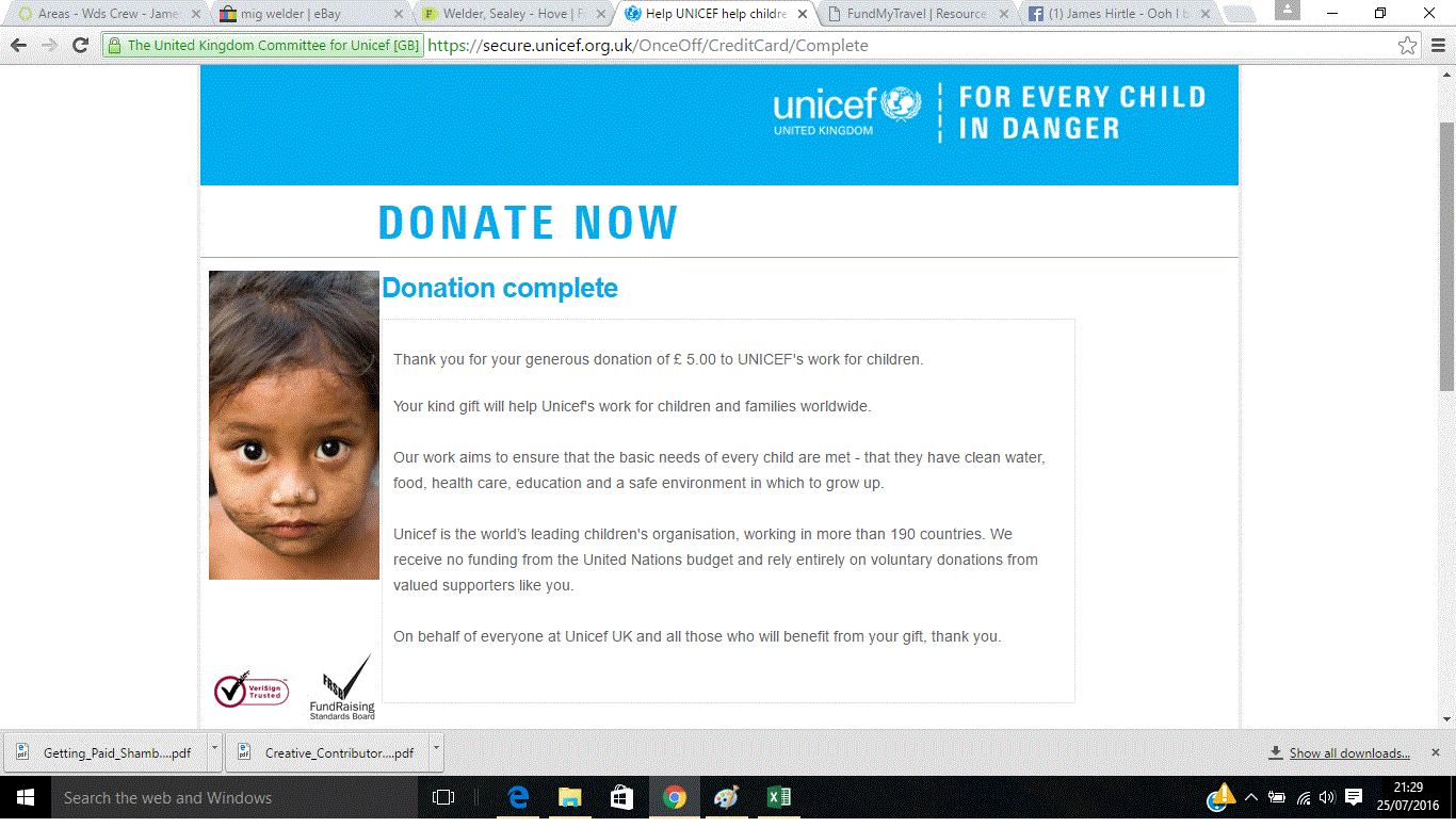 Our second donation...