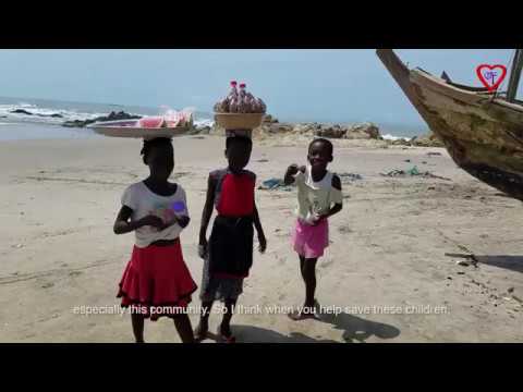 Volunteer teaching rescued child laborers in Ghana